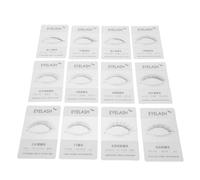 SHOWERORO 12Pcs False Eyelash Trial Cards with Lash Try on Board Eyelash Extension Supplies Tool for Salon and Makeup Practice False Lash Display Holder