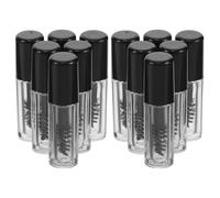 SHOWERORO 12pcs Mini Mascara Tubes Transparent Refillable Eyelash Cream Containers with Wand for Precise Application Portable Travel Reusable Lash Packaging