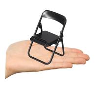SHOWERORO 12pcs Miniature Folding Chairs Black Mini Dollhouse Furniture for DIY Decor Lightweight Portable Display and Photography Props