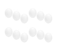 SHOWERORO 12pcs Realistic Plastic Fake Bird Eggs for Birds and Pigeons, round White Egg Props with Long Serving Life and Not Easy to Break, for Dove Coop and Graffiti Accessories