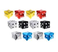 SHOWERORO 12pcs Reusable Self-sealing Aluminium Foil Dice Balloons with Square Shape for Theme Party Decoration and Game Night Wall Decor