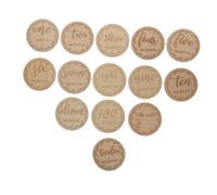 SHOWERORO 12pcs Wooden Cards Recording Props for Newborn Photography Unique Month Marker Signs for Cherishing Boy Girl Memories