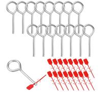 SHOWERORO 15 Sets Fire Extinguisher Pins Retainer with Red Plastic Seals Metal Lock Pull Pins for Fire Extinguisher Safety Suitable for Household and Motorhome