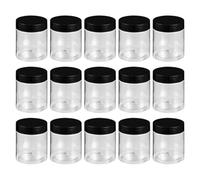 SHOWERORO 15pcs Pet Wide Mouth Storage Jars with Screw Top Lids 200ml Cosmetic Storage Jars for Kitchen and Travel Containers for Sugar Scrubs and Food