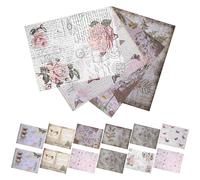 SHOWERORO 16pcs Vintage Scrapbook Paper Pack for DIY Crafting, Decorative Creative Fun Paper Material with Unique Retro Style, for Laptops and Letter Scrapbooking