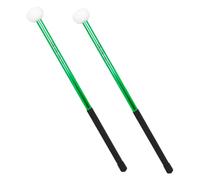 SHOWERORO 1pair Felt Head Alloy Drumsticks for Marching and Performance Practice Percussion Accessories for Students Multi-functional Design Green