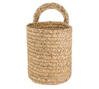 SHOWERORO 1Pc Showeroro Seaweed Woven Storage Basket Khaki Synthetic Material Hanging Organizer for Home Garden Wall Storage and Decoration
