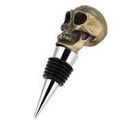 SHOWERORO 1pc Skull Wine Stuffer Novelty Bottle Stopper Zinc Alloy Skeleton Halloween Decor
