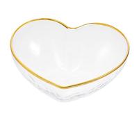 SHOWERORO 1Pc Transparent Glass Love Bowl Heart-Shaped Design Stackable and Lightweight for Fruits Salads and Cereals for Indoor and Outdoor Use