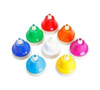 SHOWERORO 1set Colorful Diatonic Metal Hand Bells Boy Girl Educational Rhythm Instrument for Music Learning and Cognitive Development Eight Tone Toy for School and Family Activities