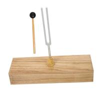 SHOWERORO 1set Wood Base Metal Tuning Fork Physical Experiment Tool for Acoustic Teaching Pitch Design for Physics Experiments and Sound Therapy