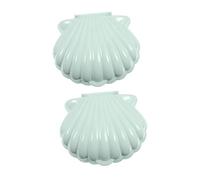 SHOWERORO 2 Pack Sea Shell Soap Dish Pp Plastic Soap Box Drain Elegant Bathroom Accessory