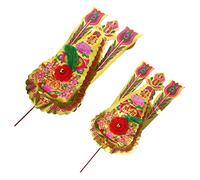 SHOWERORO 2 Pairs Fortune Flower Incense Burner Inserts for Buddhist Sacrifice, Decorative Censer Flowers for Guanyin and God of Wealth Offerings, Buddhist Accessories Supply Set