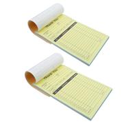 SHOWERORO 2-Part Carbonless Receipt Book with Cardboard Back, 14x21cm, 100 Sheets Per Pad, 2pcs Order Invoice Forms for Small Business, Restaurant Order and Record Keeping