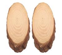 SHOWERORO 2 Pcs 8.5 Inch Wooden Garden Stepping Stones Oval Wood Pathway Stones for Outdoor Lawn Walkway, Decorative Wood Chippings for Garden Path and Patio Landscaping