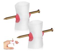 SHOWERORO 2 Pcs Halloween Fake Nail Through Finger Trick Props Realistic Bloody Prank for Parties and Practical Jokes Comfortable Reusable Scary Prank Tool for Halloween and Gatherings