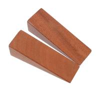 SHOWERORO 2 Pcs Wood Door Stopper Wedges Non-Slip Heavy Duty Door Stops No Drill Floor Stoppers for Home Safety and Classroom Use Dark Brown