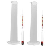 SHOWERORO 2 Sets Triple Scale Alcohol Hydrometer for Beer Wine Testing with Specific Gravity and Brix Measurement, Home Brewing Hydrometer Kit for Beginner Wine Making
