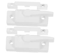 SHOWERORO 2 Sets White Cam Action Sliding Window Sash Locks Zinc Alloy Window Latch Replacement Left Side Medium Hole Security Lock for Home and Patio