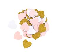 SHOWERORO 200PCS Love Heart Paper Confetti Mini Delicate Mixed Confetti for Wedding Birthday Anniversary Decorations Pink White for Party Invitations Embellishments