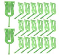 SHOWERORO 20pcs Bird Cage Clips Vegetable Feeder Holder with Perch Stand Green Parrot Fruit Skewers Food Holder Clips for Budgie Cockatiel Macaw Cage Accessories