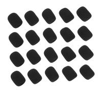 SHOWERORO 20pcs Black Microphone Covers Foam Windscreen 30x22x8mm Headset Mic Sponge Covers Replacement for Stage and Handheld Microphones