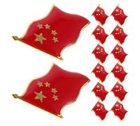 SHOWERORO 20pcs Chinese National Flag Lapel Pins Red Five-pointed Star Brooch Pins Patriotic Shirt Brooch for Men’s Suits and Backpack Decorative