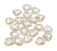 SHOWERORO 20pcs DIY Claw Rhinestones Sewing Decorations, Glass Prong Setting Rhinestone with 4 Holes, Heart-Shaped Nail Art Accessories for Craft Embellishments and Jewelry Making