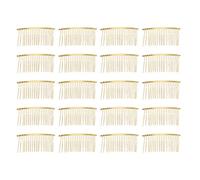 SHOWERORO 20pcs Insert Comb Slide Barrettes 20 Teeth Twisted Iron Metal Prongs Reduces Pulling Tames Stubborn Hair Stylish Gold Finish for Women Adding A Decorative Touch Securing Loose