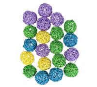 SHOWERORO 20pcs Parrot Chew Made of Natural Rattan to Satisfy Chewing Instinct and Safe for Birds, Beautiful and Attractive Interactive Foraging for Parrots and Birds Random Color