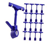 SHOWERORO 21pcs Blue Plastic Rotatable Price Tag Holders, Sign Clips for Retail Merchandise and Supermarket Displays, Price Card Display Clips for Shop Signage