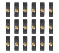 SHOWERORO 24 Pcs Black Faux Leather Cable Winders Multipurpose Earphone Data Line Organizers Cord Holders for Desktop and Travel Cable Management