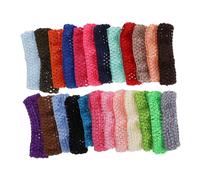 SHOWERORO 24pcs Crochet Baby Hairbands Elastic Headbands for Newborns Toddlers Mixed Colors Soft and Stretchy Hair Accessories for Infants