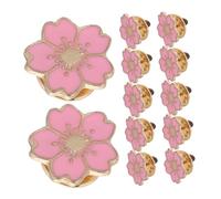 SHOWERORO 24pcs Cute Cherry Blossom Flower Brooch Pins Japanese Style Enamel Lapel Pins for Backpacks Jackets Clothes Bags Floral Badge for Women Dress Coat Decoration