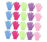 SHOWERORO 24pcs Nylon Five Finger Bath Exfoliating Gloves for Deep Clean Pores and Rich Foam Production, Body Scrubber Gloves Suitable for Shower and Skin Care Random Color