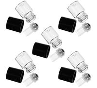SHOWERORO 25Pcs 1Ml Glass Essential Oil Roll-On Bottles with Steel Roller Balls and Black Caps, Refillable Perfume Roller Bottle Set for Aromatherapy and Travel