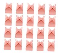 SHOWERORO 25pcs Pink Butterfly Candy Boxes Hollow 3d Bow Party Treat Boxes Wedding Goodie Bags for Bridesmaids and Celebrations