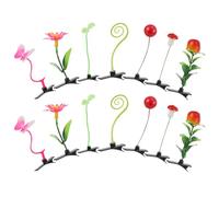 SHOWERORO 28pcs Simulation Plant Hair Barrettes Set Green Gradient Leaf, Mushroom, Red Berry, Sunflower with Insect Motifs, Creative Mini Hair Clips for