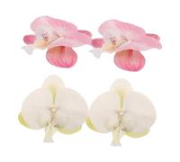 SHOWERORO 2Pairs Orchid Flower Shoe Clips for Women Sandals Decoration Fade Resistant Artificial Floral Buckles Summer Beach Wedding Party Accessories White and Light Pink