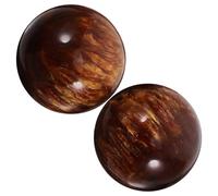 SHOWERORO 2pcs 50mm Hand Exercise Balls with Golden Silk Coral Imitation Jade for Hand Training and Massage Portable Small for Adults and Physiotherapy Use