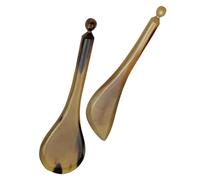 SHOWERORO 2Pcs Acupoint Massager Pen Set for Face and Eyes, Yellow Ox Horn Material Acupuncture Point Massage Stick, Trigger Point Therapy Tool for Facial Acupressure and Relaxation