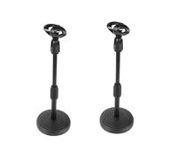 SHOWERORO 2pcs Adjustable Desktop Microphone Stand Black Plastic Weighted Base Microphone Holder Bracket for Computer Mic Live Broadcast Meeting Use