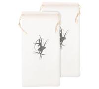 SHOWERORO 2Pcs Ballet Shoe Storage Bags Drawstring Pouch Soft Satin Ballet Shoes Carrying Bag for Women Organizer White Velvet