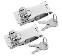 SHOWERORO 2PCS Cabinet Door Locks with Key - 3-Inch Extended Drawer and Refrigerator Lock Hasp for Wooden Doors, File Cabinets, Freezers - Security Latch for Home and Office Use