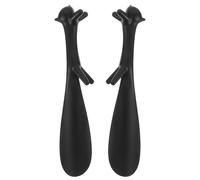 SHOWERORO 2pcs Cartoon Animal Shoe Horn For Seniors - Ergonomic Squirrel Shape Plastic Long Handle Shoe Helper Tool - Shoehorn For Elderly Women Pregnant Black