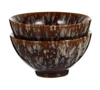 SHOWERORO 2pcs Ceramics Fambe Tea Cup Kung Fu Tea Cup 120ml Ceramic Multi-use Choice Classic Chic Style for Home and Restaurant Random Style