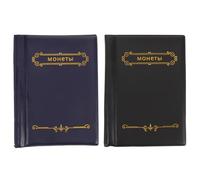 SHOWERORO 2pcs Coin Holder Book Coin Album Book 120 Pockets for Collectors Pu pvc