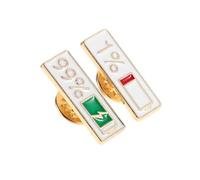 SHOWERORO 2pcs Couples Zinc Alloy Battery Brooch Pins Japanese Style Social Expression Lapel Badge for Sweaters Clothes Bag Accessories