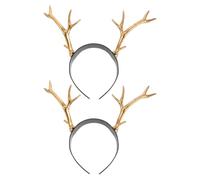 SHOWERORO 2pcs Deer Antler Headband for Christmas Cute Antler Horn Headband for Parties for Halloween Photo Shoots