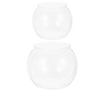 SHOWERORO 2pcs Desktop Landscape Fish Tank Plastic Fish Bowl Unbreakable Office Decor Living Bowl